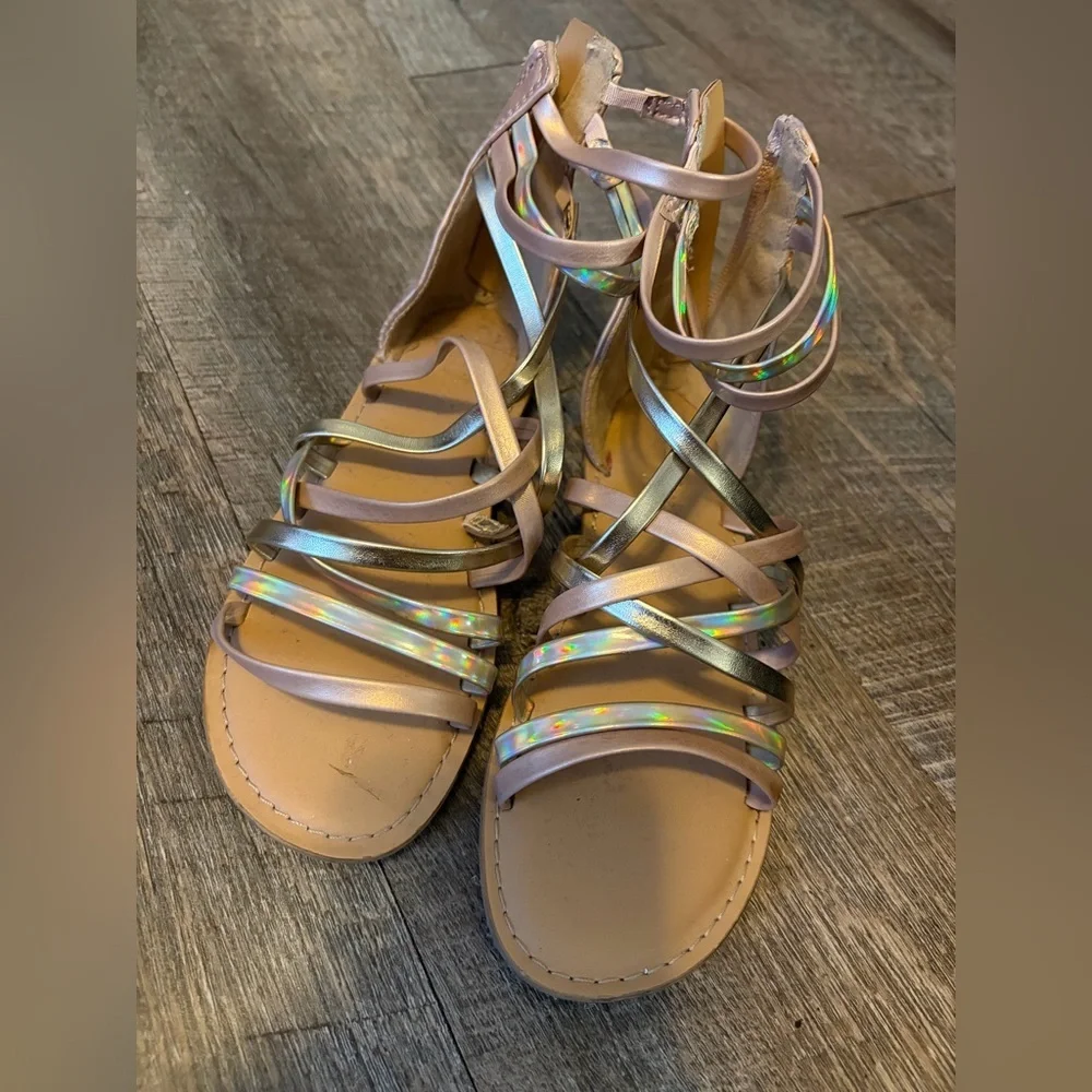 Cat & Jack Girls Strappy Gladiator Sandals Size 13c